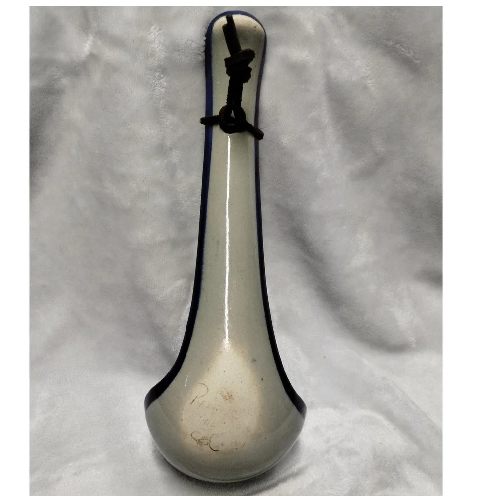Vintage Tonala Mexico Pottery Ladle Blue Floral‎ Rustic Wall Decor